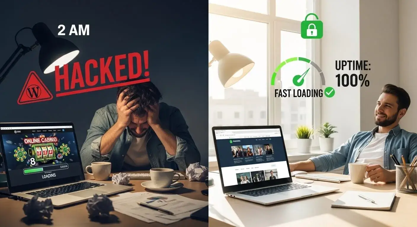 WordPress care plans by Raozan IT with daily backups security monitoring and updates