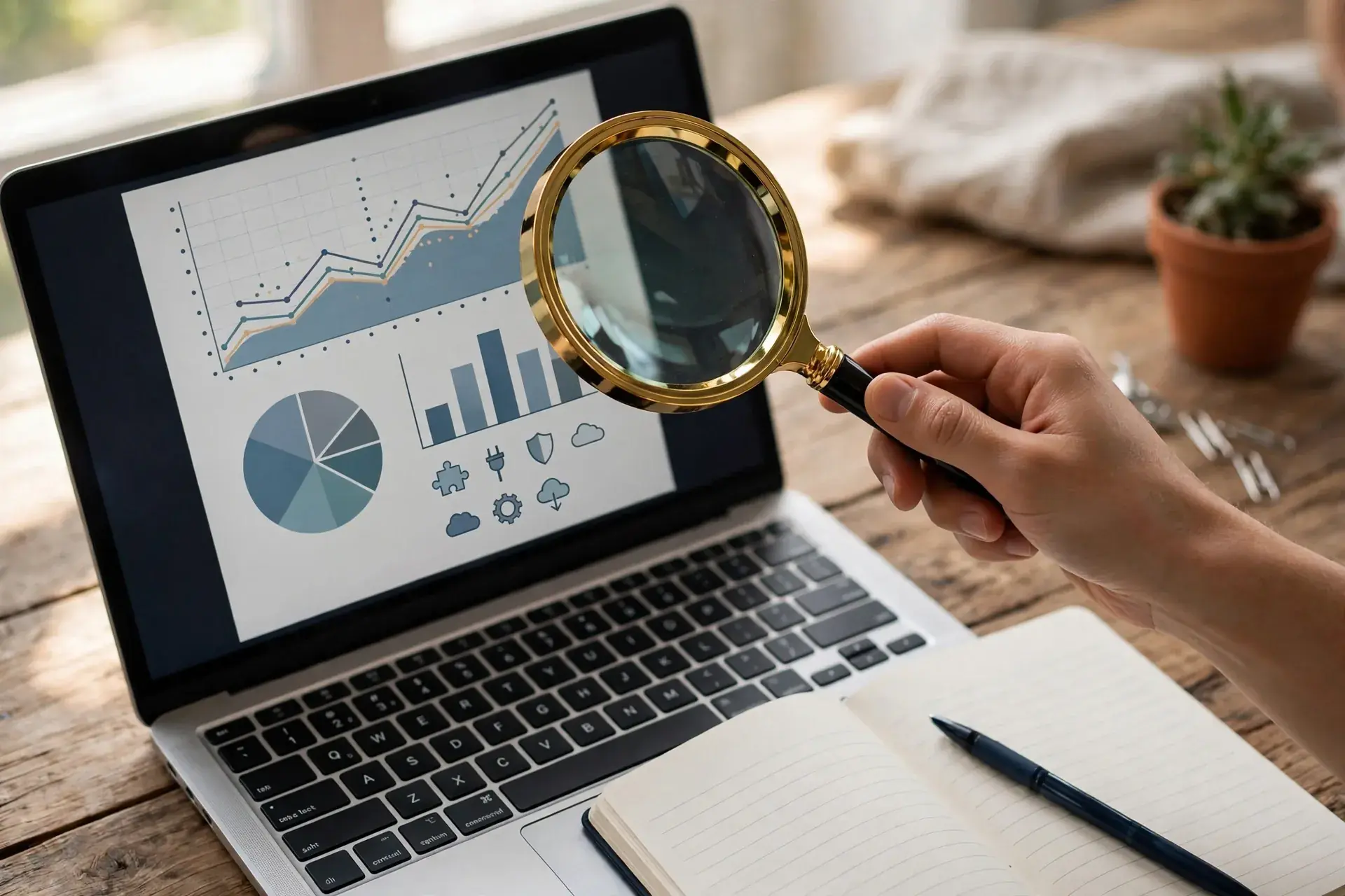 Quarterly WordPress site audit: reviewing analytics and settings with a magnifying glass